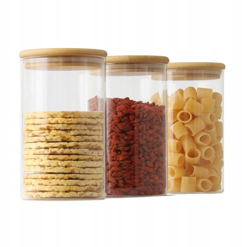 Zestaw trzech pojemników na produkty sypkie 3 x 1000 ml | Bamboo