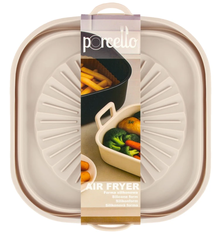 Sylikonowa kwadratowa forma do frytkownicy beztłuszczowej 20 cm | Porcello Air Fryer