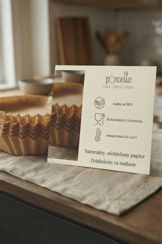 Okrągły papier do pieczenia w frytkownicy beztłuszczowej 24 cm, 100 szt. | Porcello Air Fryer #4