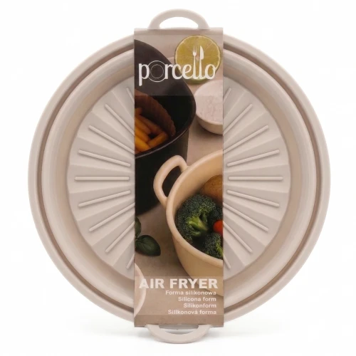 Sylikonowa okrągła forma do frytkownicy beztłuszczowej 20 cm | Porcello Air Fryer